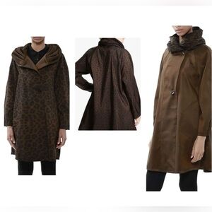 Mycra Pac Donatella reversible rain coat in a leopard print copper color L/XL